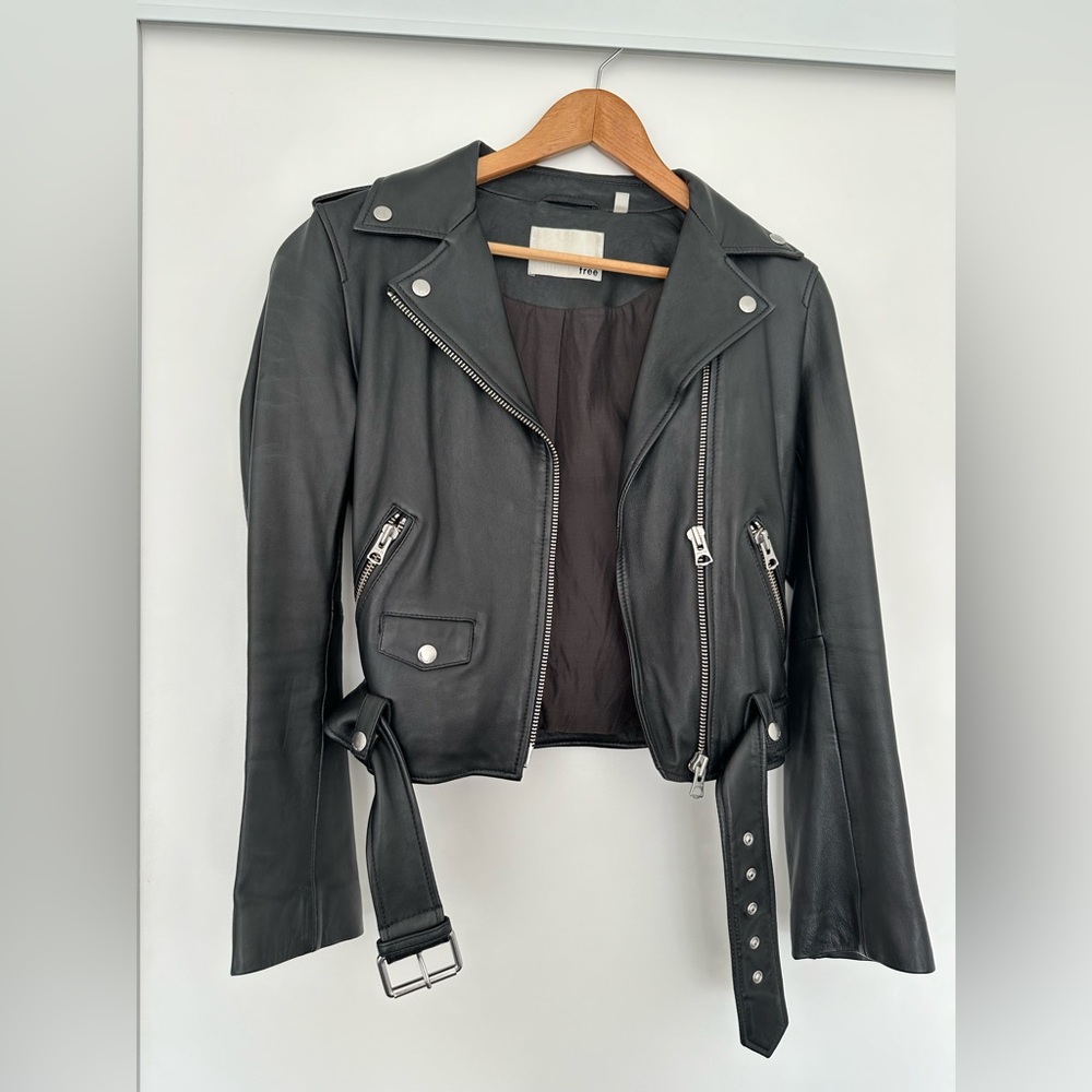 Wilfred Free lightening Black leather jacket with silver accents- size S